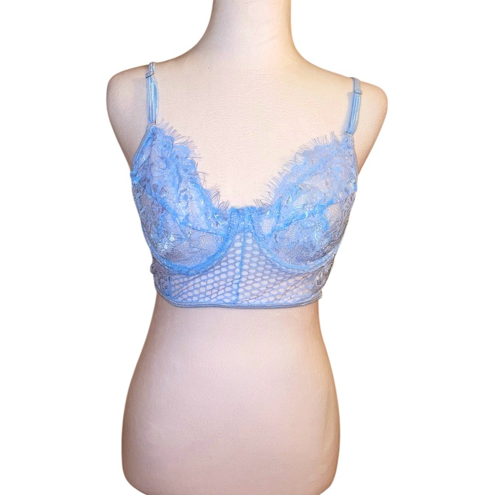 Floral Lace Cropped Cami Underwire Bralette Medium New!!